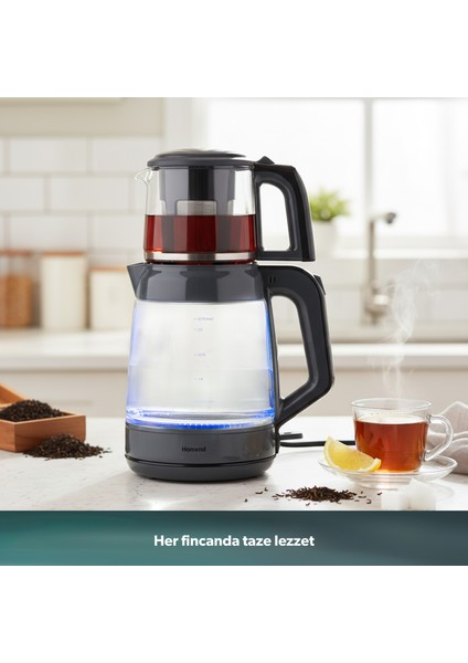 Infinity XL 1764H Cam Çay Makinesi Antrasit Siyah modelleri
