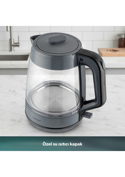 Infinity XL 1764H Cam Çay Makinesi Antrasit Siyah