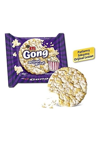 Eti Gong Orijinal Lezzet Mısır ve Pirinç Patlağı 40 G x 18 Adet