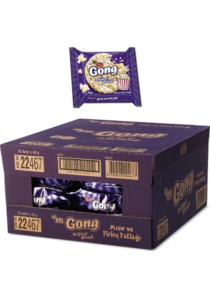 Eti Gong Orijinal Lezzet Mısır ve Pirinç Patlağı 40 G x 18 Adet modelleri