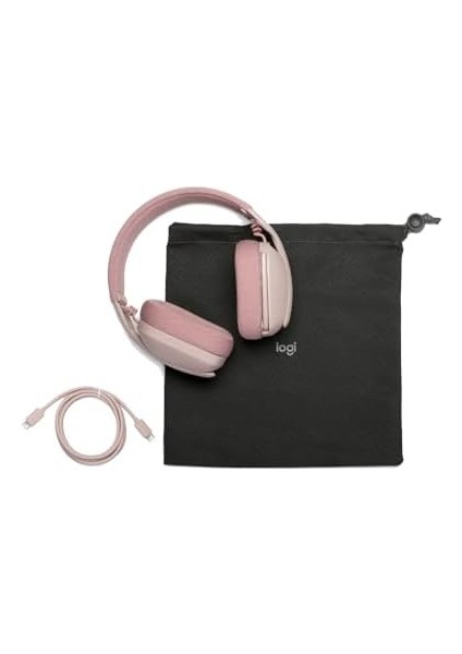 Vibe 100 Kablosuz Kulak Üstü Kulaklık, Hafif, Gelişmiş, Gürültü Önleyici Mikrofon,, Meet, Zoom, Mac/pc ile Uyumlu, Pembe fiyatları