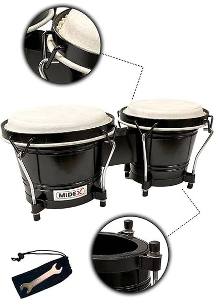 BG-220ST Standlı Siyah Bongo Siam Meşesi Doğal Deri fırsatları