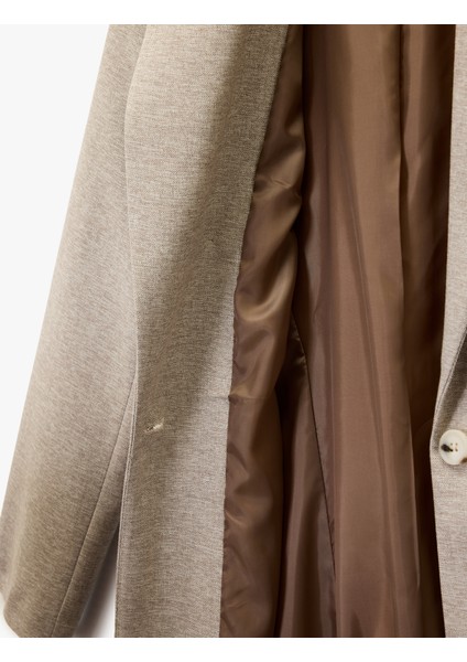 Düğmeli Uzun Kollu Cepli Ekstra Uzun Blazer Ceket modelleri