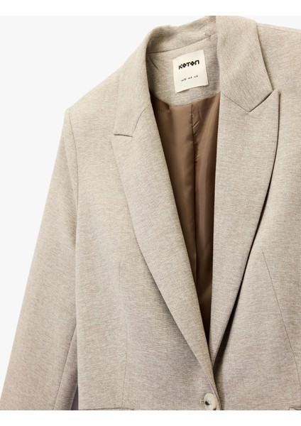 Düğmeli Uzun Kollu Cepli Ekstra Uzun Blazer Ceket fırsatları