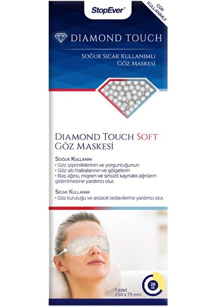 Diamond Touch Göz Maskesi | Soğuk & Sıcak Kullanıma Uygun | Migren, Sinüzit, Arpacık ve Göz Yorgunluğu Için Rahatlatıcı Etki