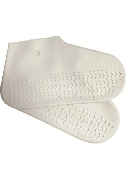 Silikon Ayakkabı Kılıfı Kaymaz Su Kir Geçirmez M Beden Beyaz (5047) fiyatları