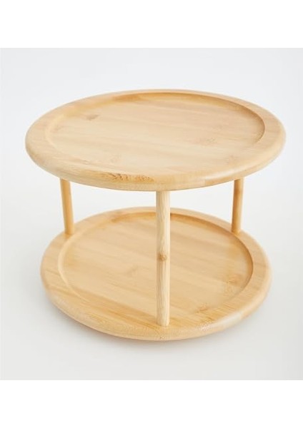 Bambu Iki Katlı Dönen Sunumluk,,kurabiye,sunum Tabağı modelleri