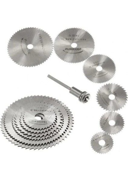 Metal 6 Parça Mini Matkap Ucu Ahşap Kesme Yuvarlak Çelik Bıçak Disk Testere Seti Kiti