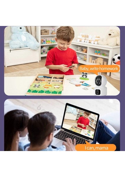 Yosee Uygulama Çift Kameralı Wifi Bağlantılı Gece Görüşlü Ev Tipi Güvenlik Kamerası fırsatları