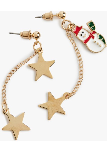 Yıldızlı Zincir Sallantılı Kardan Adam Küpe fiyatları