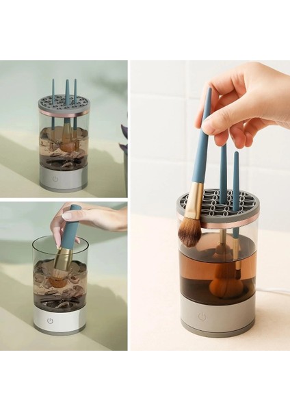 USB Şarjlı Makyaj Fırçası Temizleyici Aparat Hızlı Kurutmalı, Çok Yönlü Fırça Temizleyici (5047) modelleri