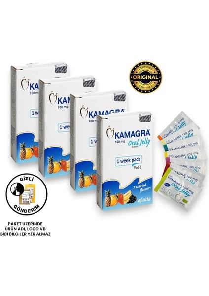 KAMÂGRA100 ml Jelly Paket 1 Kutu 7 Adet Orjinal Geciktirici2 Sertleştirici3 Performans3