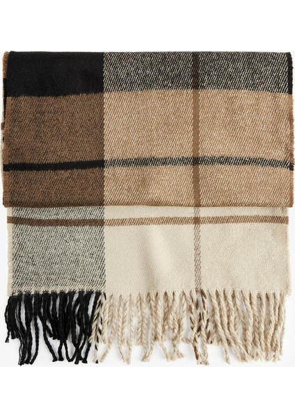 Ekose Desenli Uzun Püsküllü Atkı fiyatları