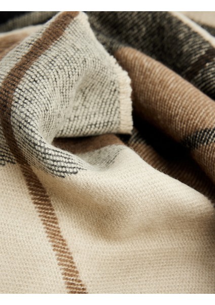 Ekose Desenli Uzun Püsküllü Atkı modelleri