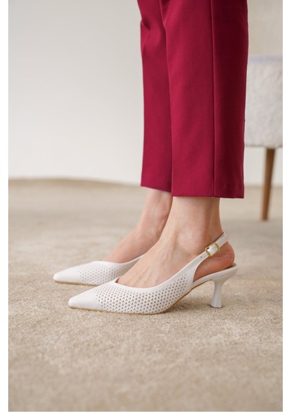 Lassie Arkası Açık Lazer Delikli Kadın Topuklu Ayakkabı modelleri