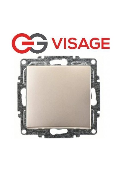 Visage Ambiance Metalik Bej Tekli Anahtar Çerçevesiz - Priz ve Anahtar Için Uyumlu Çerçeve