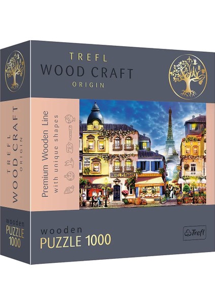 TR20142 1000 Parça Ahşap El Sanatları Düzensiz Şekiller 100 Figür Anıtlar ve Semboller Yetişkinler ve Çocuklar Için Modern Bulmaca Kendin Yap 12+ Ahşap Fransız Sokak