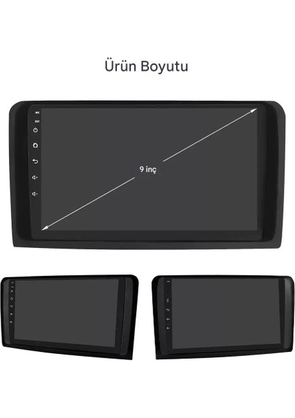 Mercedes ml Wifi Gps Carplay 9 Inç 4+64GB Kamera Multimedya Navigasyon Sistemi - 2006-2011 Model modelleri