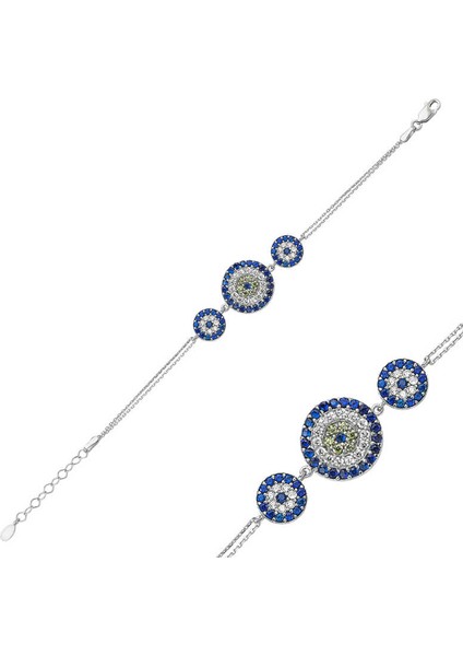 925 Ayar Gümüş Nazar Bileklik T4684 (770770)