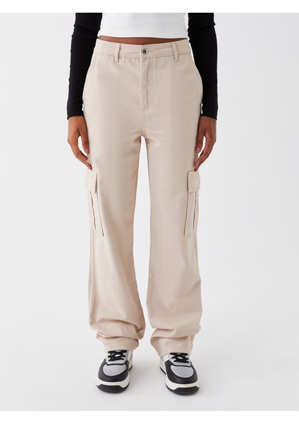 Yeni Sezon Standart Fit Kadın Kargo Pantolon fırsatları