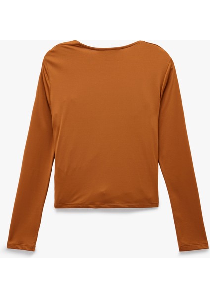 Uzun Kollu Slim Fit Kruvaze V Yaka Saten Bluz fiyatları