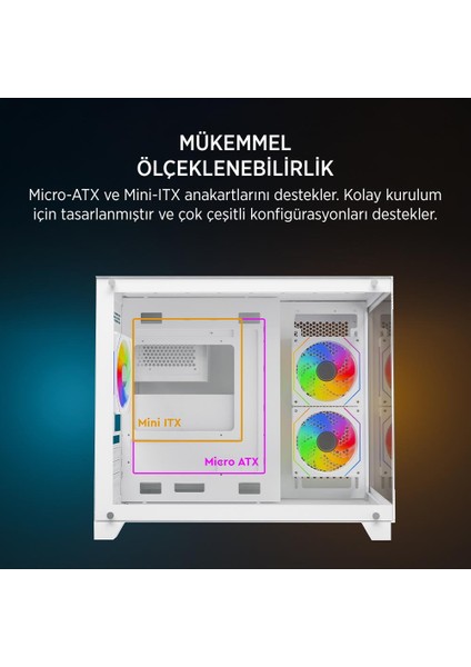 Stark S700 650W Beyaz Gamıng Kasa fiyatları