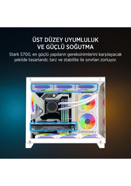 Stark S700 650W Beyaz Gamıng Kasa indirimleri