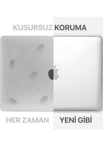Macbook Pro M1 / M2 13'' Ile Uyumlu Ultra Clear Super Şeffaf Koruyucu Kılıf (A1706/A1708/A1989/A2159/A2251/A2289/A2338) (Koyu Şeffaf) modelleri