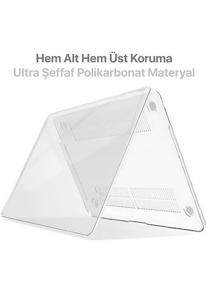 Macbook Pro M1 / M2 13'' Ile Uyumlu Ultra Clear Super Şeffaf Koruyucu Kılıf (A1706/A1708/A1989/A2159/A2251/A2289/A2338) (Koyu Şeffaf) indirimleri