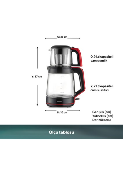Infinity XL 1764H Cam Çay Makinesi Siyah Kırmızı fiyatları