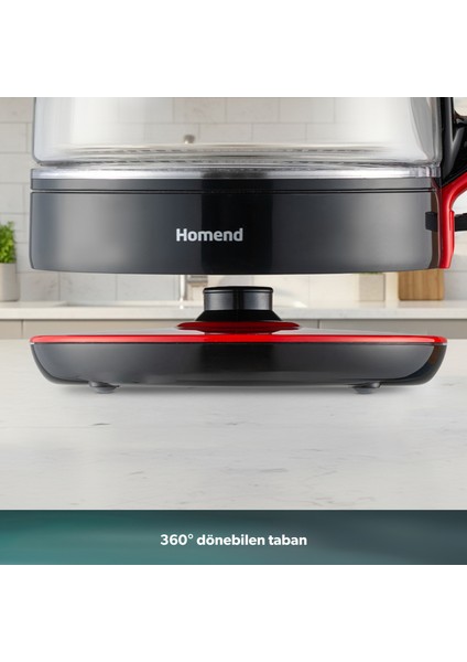 Infinity XL 1764H Cam Çay Makinesi Siyah Kırmızı indirimleri