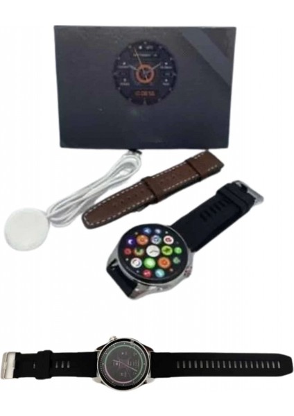 Akıllı Saat Yuvarlak Ekran Sesli Görüşme Özellikli Siyah Akıllı Unisex Kol Saati modelleri