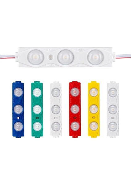 LED Mercekli Modül 12V | 1.2 Watt ve 1.5 Watt | 6 Farklı Renk Seçeneği | Tabela, Vitrin, Akvaryum, Tezgah, Makyaj Aynası Aydınlatma Için (1.5 Watt | 10 Adet, Beyaz)