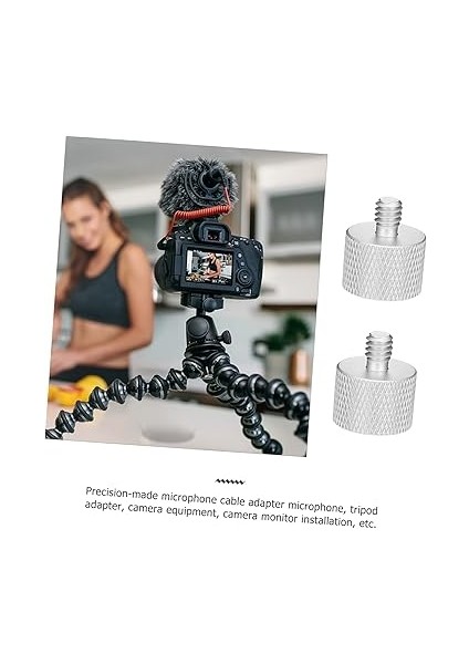 2 Adet Transfer Vidası Mikrofon Standı Adaptörü Mikrofon Adaptörü Vida Adaptörü Mikrofon Vida Adaptörleri Mikrofon Klipsi Adaptörü Metal Silver modelleri