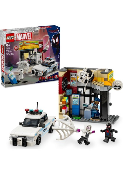 |: Miles Morales, Spot'a Karşı 76311-9 Yaş ve Üzeri Çocuklar Için Süper Kahraman Figürü Içeren Oyuncak Yapım Seti, Doğum Günü Hediyesi (375 Parça)