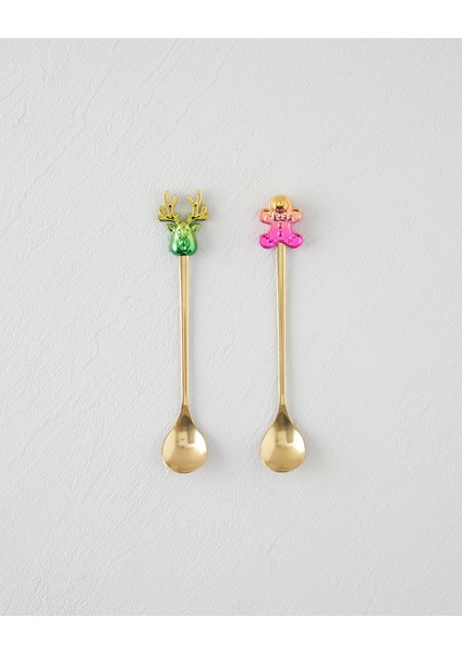 Joyduo Paslanmaz Çelik Tatlı Kaşığı 2 Parça Gold fiyatları