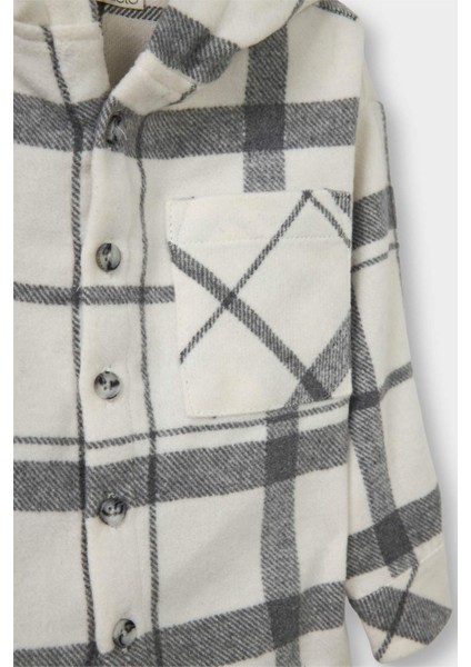 Erkek Bebek 2'li Takım Kareli Twill Kapüşonlu Gömlek Pantolon G3225A525WN modelleri