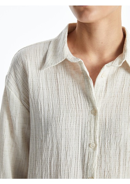 Yeni Sezon Dokulu Oversize Kadın Gömlek modelleri