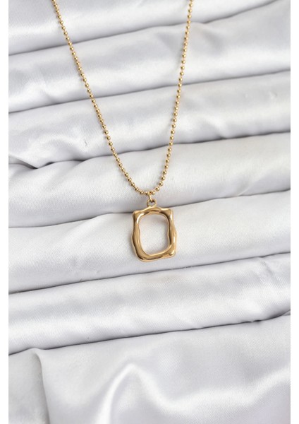 Bfs 316L Çelik Zincir Gold Renk Model Kadın Kolye