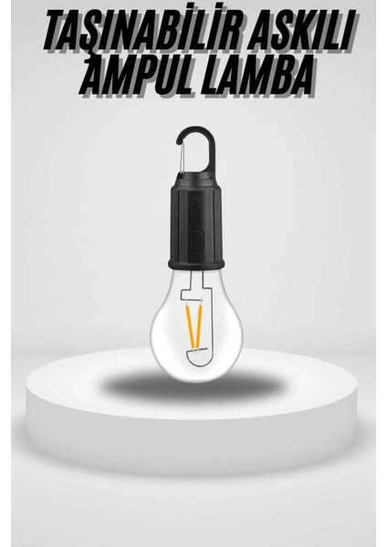 Bfs Taşınabilir Askılı Ampul Kamp Lambası Askılı Type-C Şarjlı Bahçe Lambası