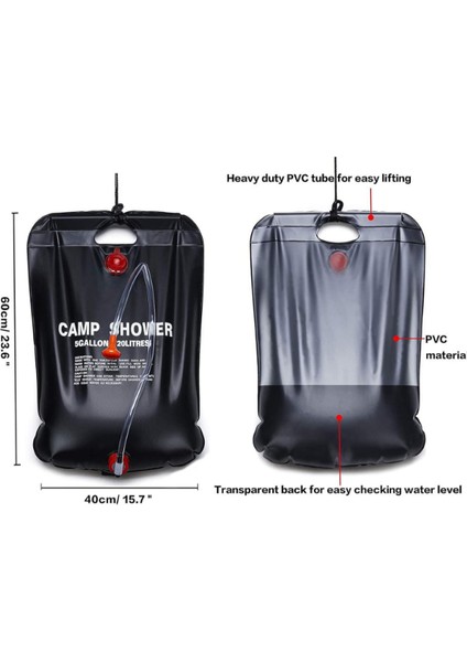 20 Litre Solar Isıtıcılı Kamp Duş Torbası fiyatları