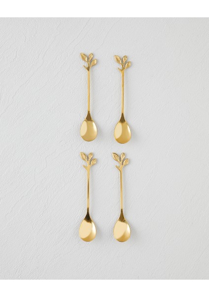 Lush Paslanmaz Çelik Tatlı Kaşığı 4 Parça Gold
