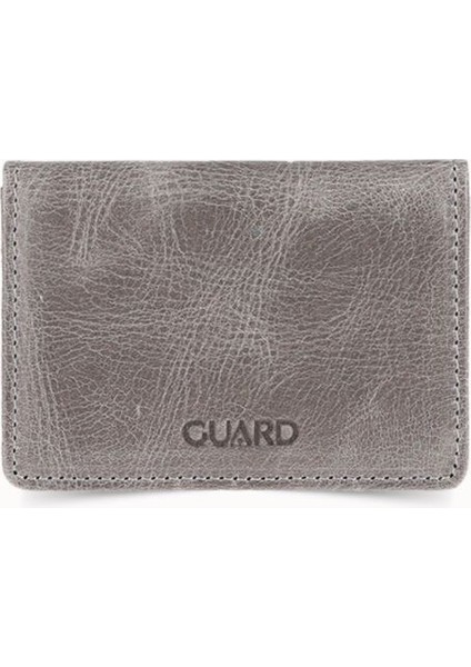 Guard Mıknatıslı Küçük Boy Antik Deri Koyu Gri Kartlık/kartvizitlik