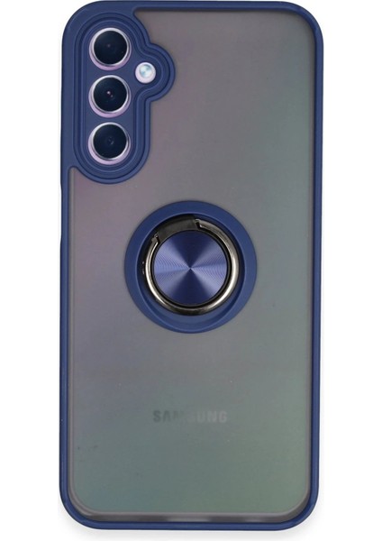 A24 4g Kılıf Montreal Yüzüklü Silikon Kapak - LACIVERT-(5796)
