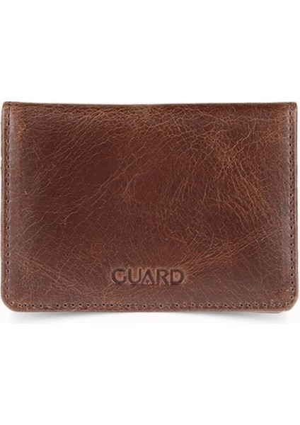 Guard Mıknatıslı Küçük Boy Antik Kahverengi Deri Kartlık/kartvizitlik