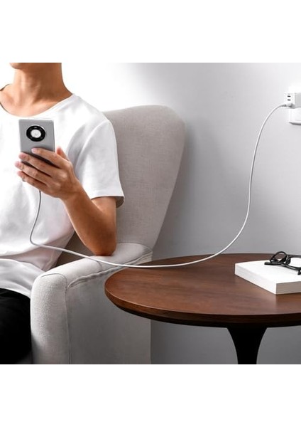 Hızlı Şarj Özellikli Type-C Kablo 100W, 1 Metre, Beyaz modelleri