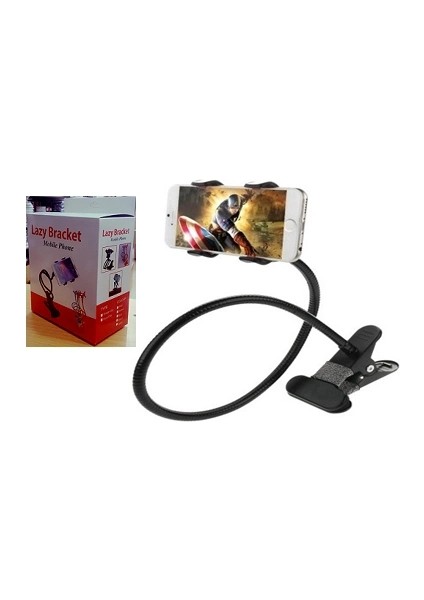 Akrobat Telefon Tutucu Oynar Başlıklı (Siyah) (Kutulu) (5047)