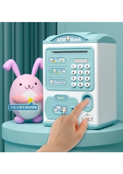 Parmak Izi Görünümlü Elektronik Şifreli Otomatik Kağıt Para Alan Atm Kumbara (5047) fırsatları