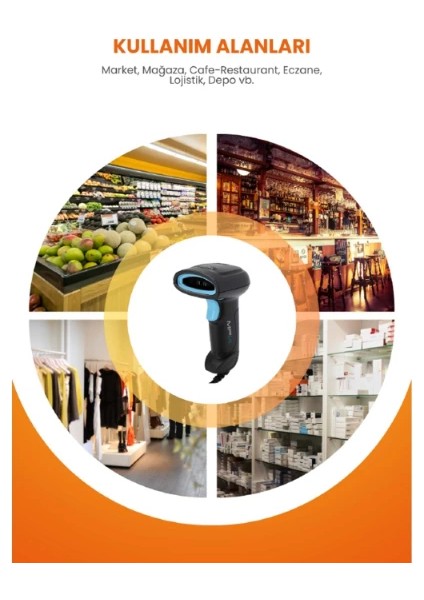 USB Kablolu 1d/2d Barkod &amp; Karekod Okuyucu fırsatları