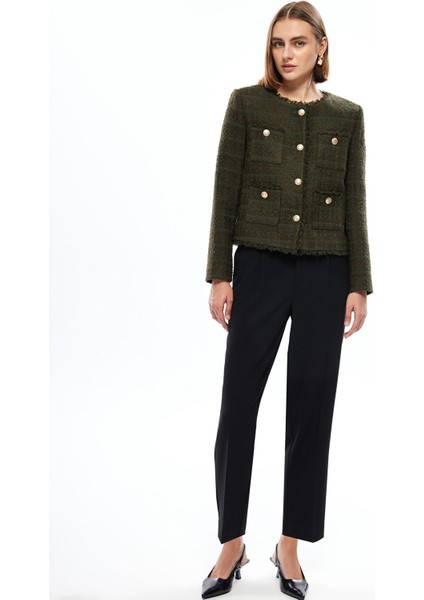 Yeni Sezon Bisiklet Yaka Kadın Tüvit Ceket fiyatları